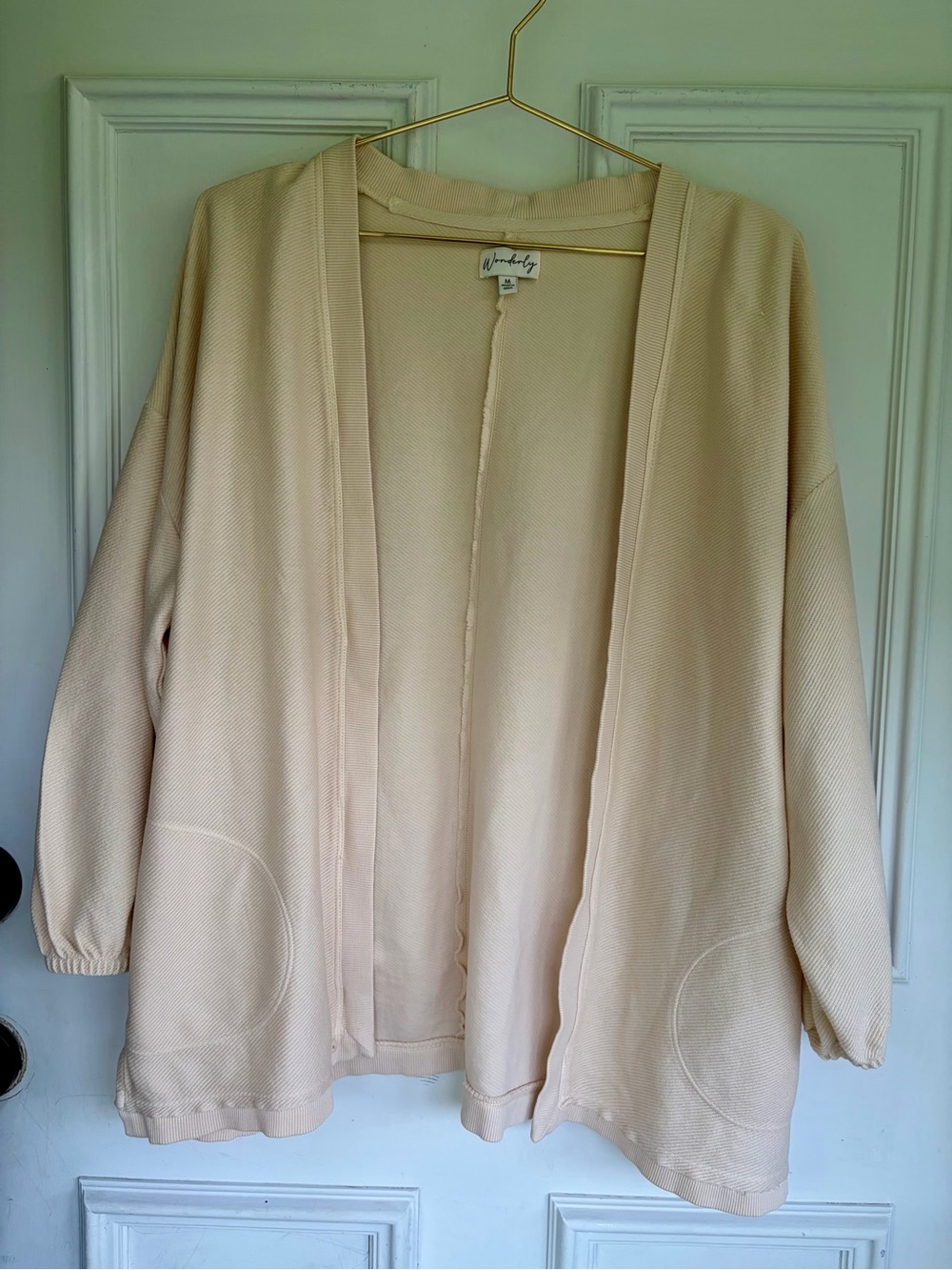 Wonderly Neutral Open-Front Cream Cardigan